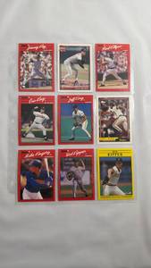 lot 47 image: 1990 Donruss Baseball Cards Lot of 9 Cards