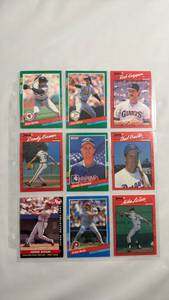 lot 48 image: 1988 Donruss Baseball Card Collection - 9 Cards with Player Stats