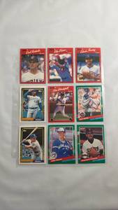 lot 61 image: 1990 Donruss Baseball Cards Set of 9 Cards