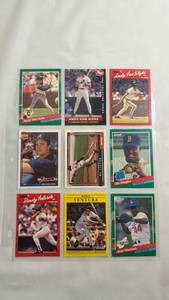 lot 86 image: 1991 Donruss Baseball Card Lot - 9 Cards