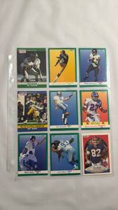 lot 102 image: 1990-1991 Pro Set and Fleer NFL Football Trading Cards Set of 9