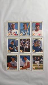 lot 124 image: 1991 Upper Deck Baseball Card Set - 9 Cards with Protective Sheets