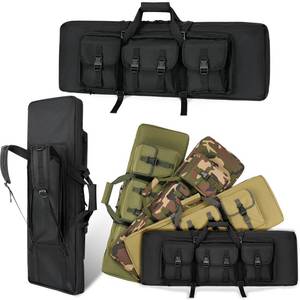 DULCE DOM 36 inch Double Rifle Case Soft Bag Gun Case, Perfect for Rifle Pistol Firearm Storage and Transportation, All Around Shooting Range Tactical Rifle Backpack, Indoor Outdoor - Retail: $40