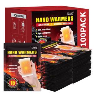 lot 45478 image: 100 Pack Hand Warmers Disposable - Up to 15 Hours of Heat - Super Long Lasting Air Activated Warmers, All Natural & Portable for Body, Hands & Toes - Odorless Hot Warmer Gifts for Winter Work - Retail $30