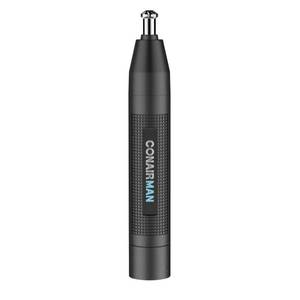 lot 50827 image: ConairMan Nose Hair Trimmer for Men, For Nose, Ear, and Eyebrows, Patent 360 Bevel Blade for No Pull, No Snag Trimming Experience, Cordless Lithium-Powered Trimmer with Drawstring Bag - Retail $27