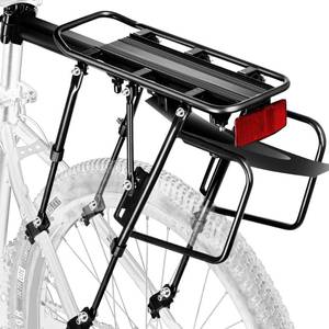 lot 50835 image: YONTUO Rear Bike Rack,310 LB Capacity Solid Bearings Bike Cargo Rack wFender & Large Size Reflective,Quick Release Mountain Road Bicycle Rear Racks,Universal Bike Luggage Touring Carrier Rack,BCR06 - Retail $40