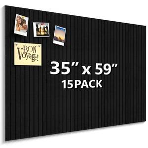 lot 50839 image: Enayplon Black Felt Board 59 x 36, Large Cork Board for Wall, Felt Wall Tiles 15 Pack, Bulletin Boards for Office, Home, Wall Decor, Pin Boards for Walls - Retail $22