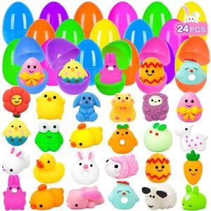 lot 50864 image: PIONJOY 24 Pack Easter Eggs Filled with Mochi Squishy Toys ,Mochi Easter Egg Fillers Squeeze Stress Relief Toys Easter Basket Stuffers & Egg Hunt Prizes for Kids, Boys Girls - Retail $27
