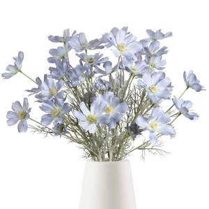 lot 50895 image: Fqueelvys 6PCS Daisy Flowers Artificial 24 Blue Flowers Artificial Wildflowers Silk Flowers for Wedding Party Kitchens Home Decoration(Light Blue) - Retail $20