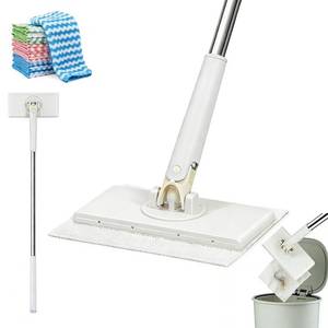 lot 50896 image: Snap Grip Mini Mop,Cloth Changing Mini Mop,360 Rotating Wet Dry for Whole House Cleaning,Foldable 70cm Retractable Long Handle Mopping Stick (White,1p6Cloth) - Retail $20