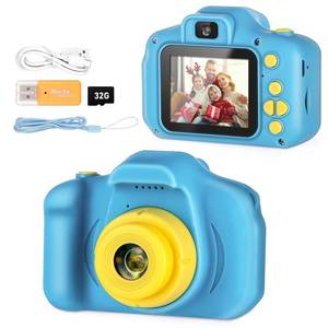 lot 58869 image: Kids Selfie Camera, Portable Digital Cameras Toys for Kids Christmas Birthday Gifts for BoysGirls Age 3 4 5 6 7 8 9 with 32GB SD Card - Retail $14