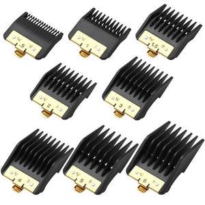 lot 58878 image: 8 Pack Premium Clipper Guards Fit for BaBylissPRO Barberology FX870, FX890, FX825, and FX673 Clippers, Replacement Guards with Metal Clip - From 116-34 inch Snap on Comb Set for Babyliss Clippers - Retail $26