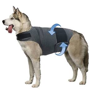 lot 58882 image: HCHYEY Dog Anxiety Jacket, Skin-Friendly Calming Shirt for Dogs - Dog Vest for Thunder, Fireworks and Separation - Keep Pet Calm Without Medicine & Training, Anti Anxiety Coat for Dogs (Dark Grey, XL) - Retail $23