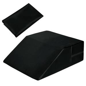 lot 58898 image: HOMBYS Satin Wedge Pillow Cover Leg Elevation Pillowcase -Silky & Smooth Bed Wedge Replacement Case with Zipper, Removable & Machine Washable(Cover Only), Black - Retail $16