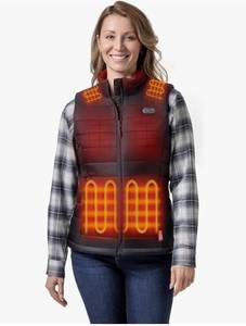 lot 58899 image: ORORO Womens Heated Vest with 7 Heat Zones, Dual-Control Heating Vest with USB-C Rechargeable Battery BLACK, SMALL - Retail $230