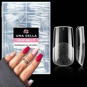 lot 58906 image: UNA GELLA Medium Square Nail Tips 216pcs Square Press on Nails Pre-shape Clear Nails Tips for Full Cover Acrylic French False Nails For Nail Extension, Home DIY Nail Salon 12 Sizes False Tips - Retail $10