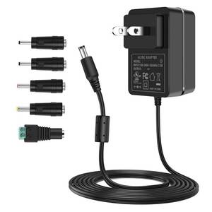 lot 58908 image: 9V 1.5A Power Supply Adapter, DC 9V Power Cord, AC 100-240V to DC 9 Volts 13.5W, fit for DC9V Arduino UNO R3, 9Vdc Record Player, Schwinn 140170A10 Bike etc. with 5.5  2.5mm Center Positive Tip. - Retail $12