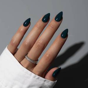 lot 58917 image: KQueenest Black Press On Nails Short - Acrylic Press On Nails Almond, Sheer Dark Short Fake Nails Set, Glossy Opaque, Stiletto Reusable Soft Gel Glue on Nails for Women Decoration, 30 Pcs - Retail $8