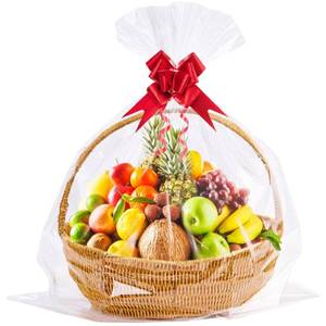 lot 58922 image: Homrelaxy 22 Pcs 24 x 30 Inches Cellophane Bags for Gift Baskets, Plastic Clear Basket Bags, Cellophane Wrap for Gift Baskets for Birthday, Wedding, Thanksgiving - Retail $7