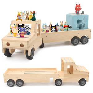 lot 58924 image: RZYLKA Truck for Tonies Box 12 Organizer Shelf Storage, Wooden Bus Magnetic Storage Holder for Toniebox Player Tonies Figures Characters for Children, Display Collection 2030 Tonie Box Characters - Retail $41