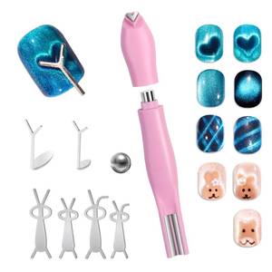 lot 58932 image: Allstarry Heart Magnet for Nails, 3 in 1 Heart Cat Eye Magnet for Nails Y Bear Bunny Shaped Guides with Magnetic Bead Flexible DIY Nail Cateye Magnets for Cat Eye Gel Polish Nail Art Salon - Retail $10