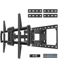 lot 62538 image: Mounting Dream UL Listed Full Motion TV Wall Mount for Most 42-84 TVs, TV Mount with Premium Ball Bearing Design for Smooth Extension and Swivel, Max VESA 600x400mm, 100LBS, Up to 24 Wood Stud - Retail $69