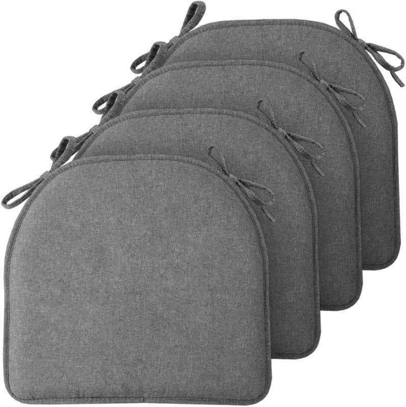 lot 171234 image: TushGuard Chair Cushions for Dining Chairs Set of 4, Soft Seat Cushions for Kitchen Chairs, Non-Slip Bottom with Ties, Comfortable Everyday Chair Pads, Grey