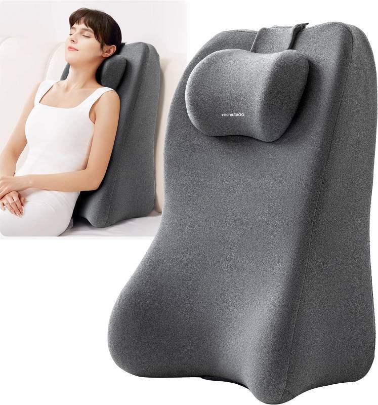 lot 271238 image: xiaomubiao Reading Pillow, Lumbar Support Pillow for Couch, Sofa Bed Support, Bed Pillow for Sitting up,Ergonomic Memory Foam Pillow for Acid Reflux & Back Discomfort, with Removable Cover Gray