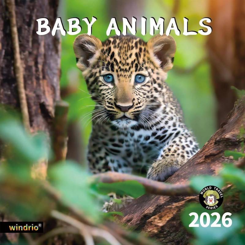 lot 271257 image: 2026 Wall Calendar,Calendar 2026, November 2025 - December 2026, Wall Calendar Baby Animals, 12 x 24 Opened,Full Page Months Thick & Sturdy Paper for Calendar Organizing & Planning