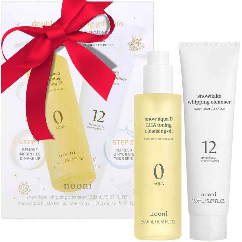 lot 271267 image: NOONI Korean Double Cleansing Duo Set - Oil Cleanser & Whipping Foam Face Wash  Pore Cleansing Oil & Foam for Sensitive Skin, Makeup Remover Oil, K-Beauty Glass Skin Care, Gift Set, Christmas Gifts