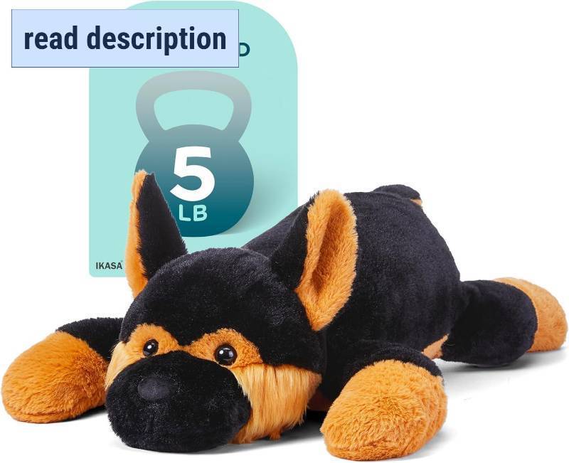 lot 471343 image: IKASA 5lbs Weighted Stuffed Animal German Shepherd Dog,26 inches Plush Toy Giant Large Big Jumbo Soft Puppy,Huge Size Cute Plushie,Gift for Kids