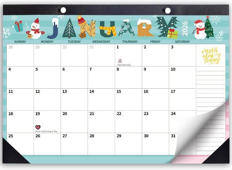 lot 471349 image: Windrio 2026 Desk Calendar Wall Calendars, Large 17 x 12, November 2025 - December 2026 Monthly Planner Desktop, 14 Months Planning Organizing for Home, School, Office, Holiday, Green