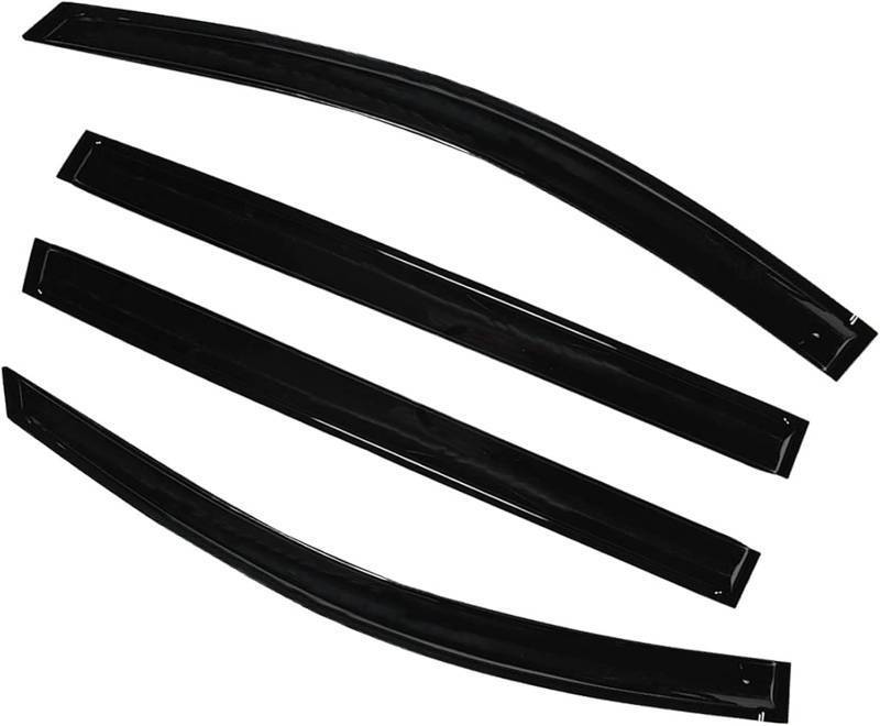 lot 161348 image: Window Visors Rain Guards Deflectors - 4-Pack Side Window Deflector Vent Shade for Car Windows Tape-On Outside Mount Acrylic Sun Rain Guard Replacement for Sienna 2004-2009