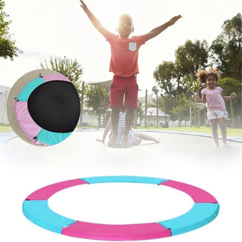 lot 361367 image: Mini Trampoline Pad, 4FT 5FT Waterproof Trampoline Safety Pads Tear-Resistant Trampoline Spring Covers Multicolor Childrens Surround Spring Foam Cover Accessories Round Frame Pad for Outdoor