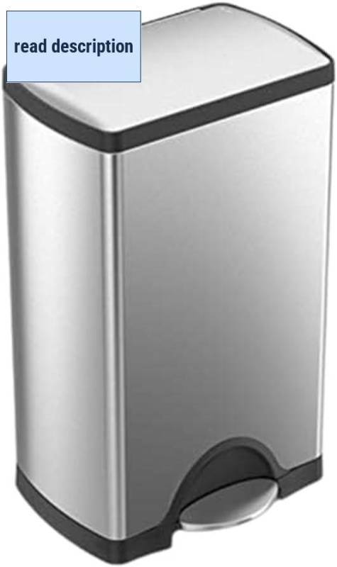 lot 461223 image: Retails for $130 simplehuman 38 Liter  10 Gallon Rectangular Kitchen Step Trash Can, Brushed Stainless Steel