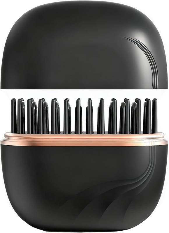 lot 9187247 image: Sevoure Capsule Hair Straightener & Styler, Mini Cordless Hair Straightener Comb Portable Heat Hair Brush for Travel USB Rechargeable Hair Straightener Brush Straight Hair Dual-Use (Black)