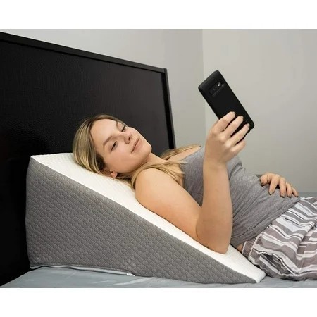 lot 451981 image: Kolbs Bed Wedge Pillow with Memory Foam Top  Stylish Chic Jacquard Cover  Wedge Pillow for Sleeping and Acid Reflux, Heartburn, and GERD Pillow   Snoring Pillow