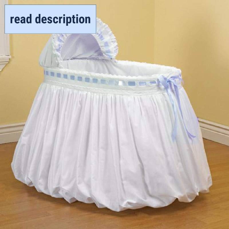 lot 452010 image: Retails for $167 Baby Doll Bedding Pretty Ribbon Bassinet Set, Blue
