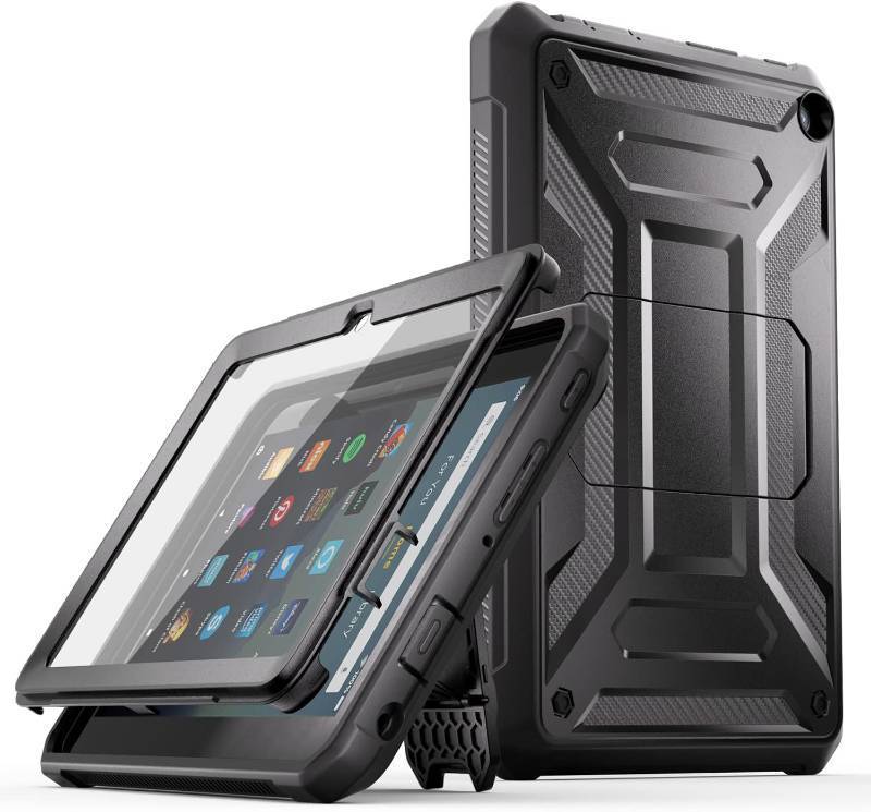 lot 452012 image: Fire HD 8 & HD 8 Plus Tablet Case (Only 12th Gen,20242022) - DJ&RPPQ Light-Duty Full Body Rugged Cover with Built-in Screen Protector for Kindle Fire HD 8 Kids Tablet & Kids Pro Tablet - Black