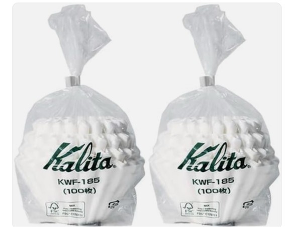 lot 9187252 image: Twin Pack Kalita 22212 Wave Filters, 185, Pack of 200 Total, White (Japan Import