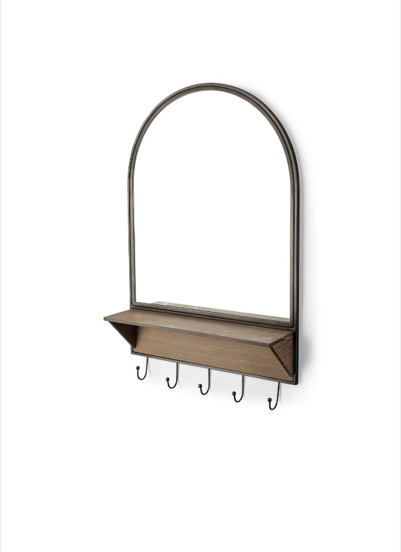lot 5109059 image: Mercana Neville 20X30 Arch WoodMetal Frame Mirror 68816 30.12 H x 19.69 W x 4.92 D - Retail $223