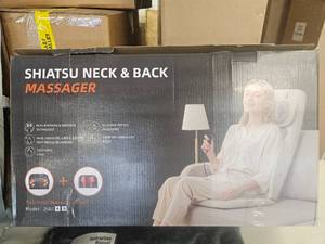 lot 1301 image: $210 Shiatsu Neck and Back Massager with Heat, Chair Massager with Compression, Full Body Massage Chair Pad, Seat Massager.