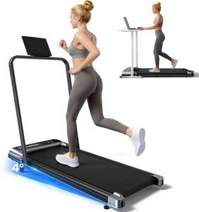 lot 1337 image: Walking Pad Treadmill with Handle Bar and Adjustable Incline, Compact Portable Treadmills for Home Office, 2.5HP Quiet Anti-Slip Under Desk Treadmills, 0.6-3.8 MPH Remote Speed Control, 265 LBS