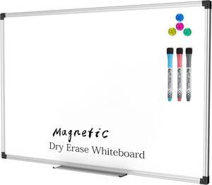 lot 1363 image: XBoard Magnetic Dry Erase BoardWhiteboard, 36 X 24 Inches Double Sided White Board, Silver Aluminium Frame