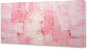 lot 1367 image: Abstract Canvas Wall Pink Pictures Painting Canvas Wall Artwork Framed for Bathroom Living Room Girls Bedroom Home Decor 20 x 40