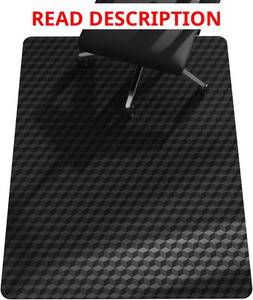 lot 1374 image: SALLOUS Chair Mat for Carpet 36 x 48 - 3D Geometric Chair Mat for Carpeted Floors, Heavy-Duty Carpet Protector Computer Desk Mat with Grips, Non-Slip Vinyl Floor Mat for Home Office, Black. See All Photos