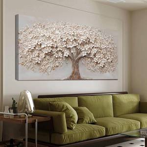 lot 2294 image: Canvas Wall Art Decor Modern Botanical Wall Art Pictures for Living Room Canvas Art Wall Decor Tree of Life Wall Art Decor White Flower Wall Art Prints Artwork for Walls Bedroom Office Decor 20 X 40