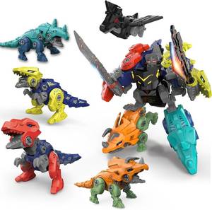 lot 2407 image: Dinosaur Transform Robot 5 in 1 Take Apart Toys Set for boy Kid Age 3 4 5 6 7 8 Years Old Construction Building DIY with Drill Tool Kit Best Gift for Birthday Christmas Easter