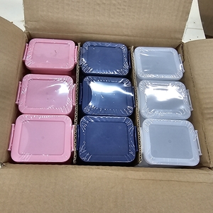 lot 2442 image: Mini Containers - Bullseyes Playground Mini Bowls Very Small Clear, Blue, Pink 36 total 12 of each color