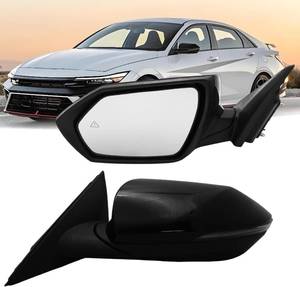 lot 2445 image: Left Driver Side Mirror Compatiable With 2021 2022 2023 2024 2025 Hyundai Elantra With Heated Power Glass Turn Signals Blind Spot Manual Folding 8Pins Black